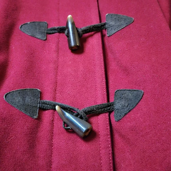 Gap Raspberry Red Wool Blend Duffle Coat. Size XL, Shell 78% Wool - Picture 2 of 8